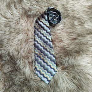 Missoni cool tone diagonal stripe neck tie